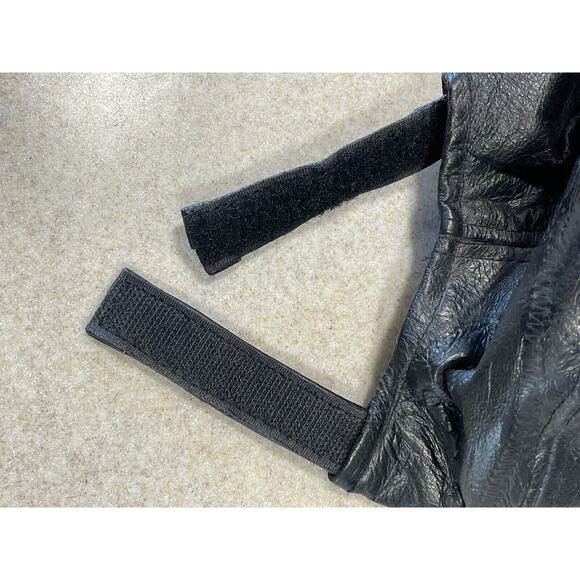 Black Leather Hat Embroidered Eagle God Bless America Patriotic Biker Cap Moto - Picture 9 of 9